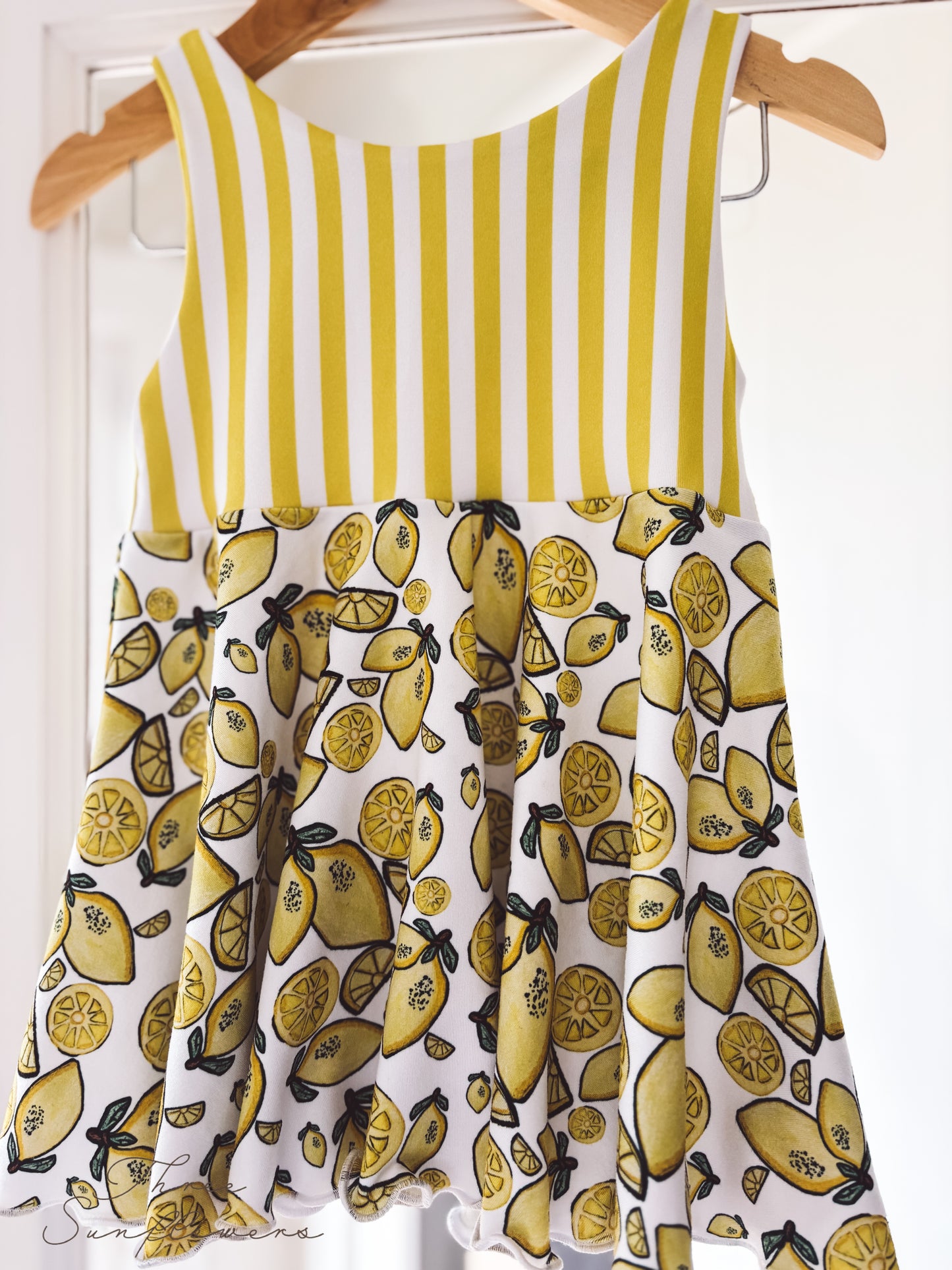 Fresh Lemons/Stripes Peplum Top