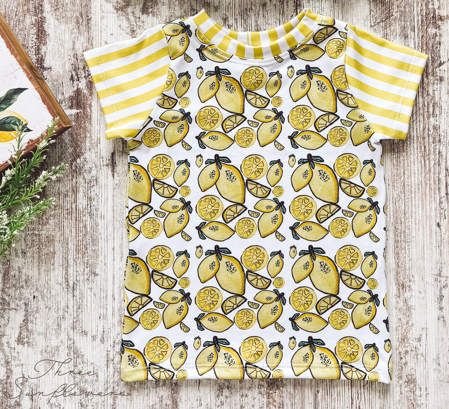 Fresh Lemons/Stripes Basic Tee
