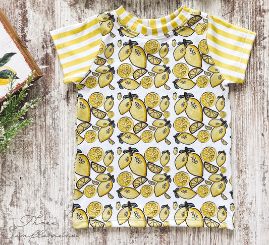 Fresh Lemons/Stripes Basic Tee